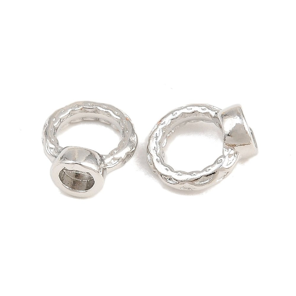 Connector Ringe – Langtidsholdbar Platinbelagt Messing (8x7x4mm) 10 stk. - Uniq Perler - 126138