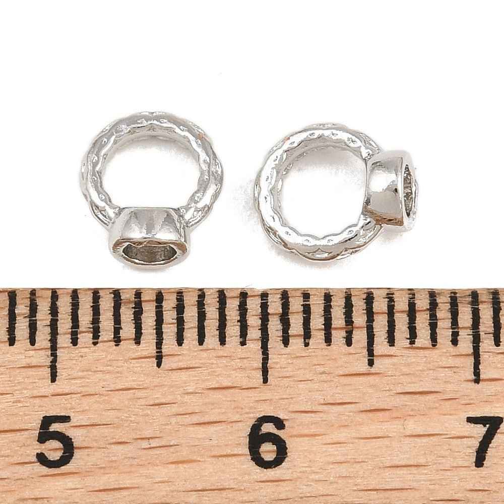 Connector Ringe – Langtidsholdbar Platinbelagt Messing (8x7x4mm) 10 stk. - Uniq Perler - 126138