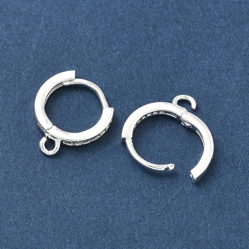 Creole – With Zirconia, Long-lasting Silver-plated (14x12mm) - Uniq Perler - 117326