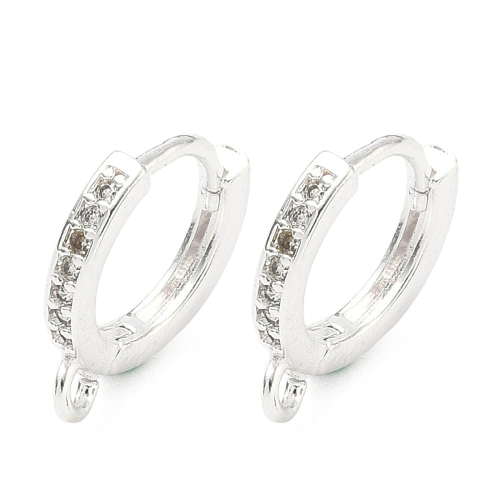 Creole – With Zirconia, Long-lasting Silver-plated (14x12mm) - Uniq Perler - 117326