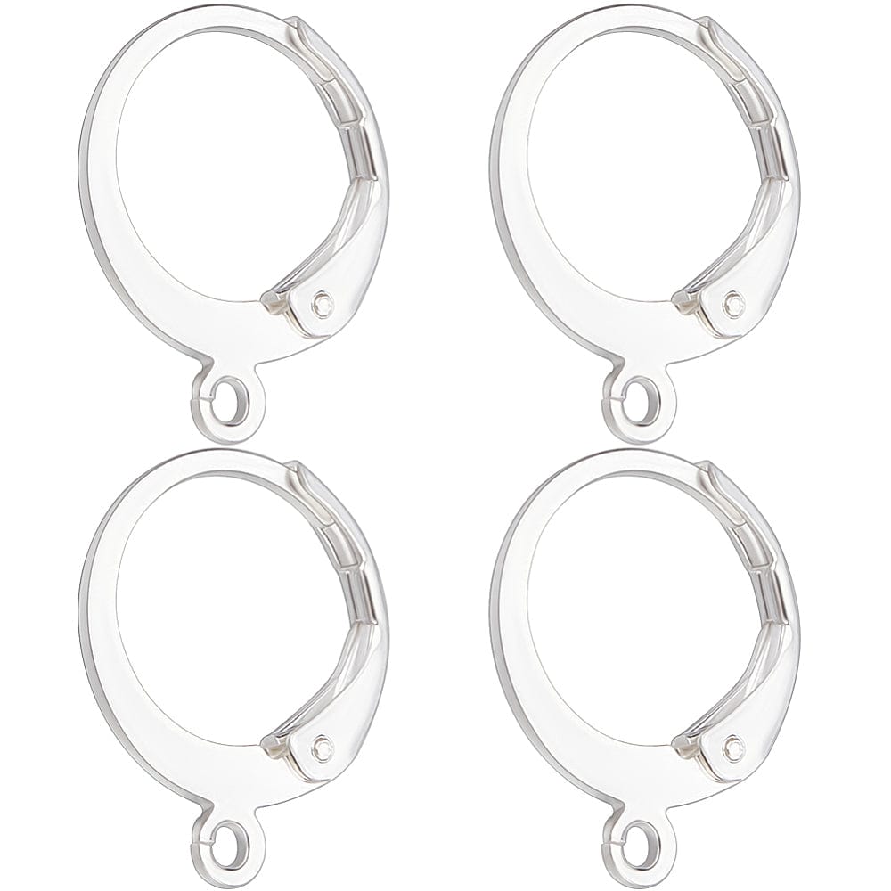 Creoler i Stål – 925 Sølvbelagt (12x14mm, 100 stk.) - Uniq Perler - 116014