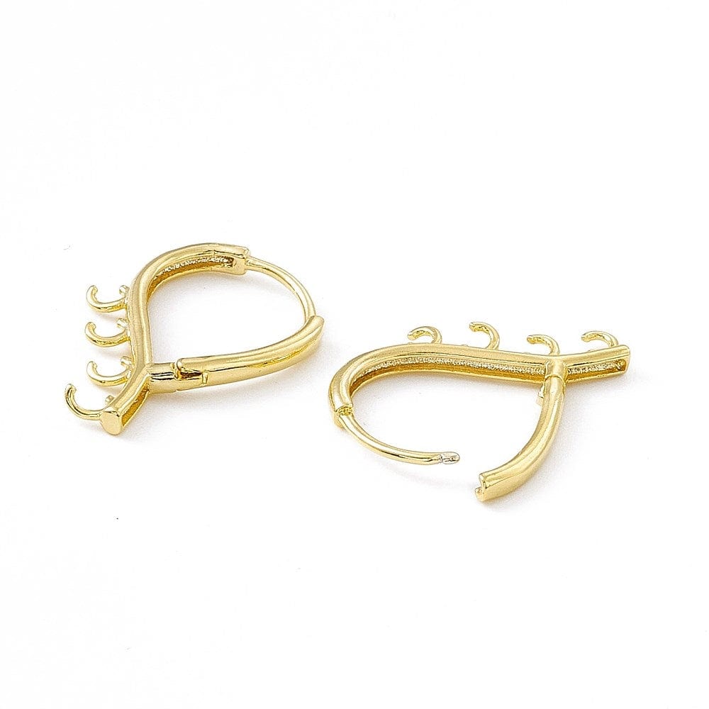 Creoler Med 4 Øjne/Loops - 24K Forgyldt (22x16mm) - Uniq Perler - 0001489635