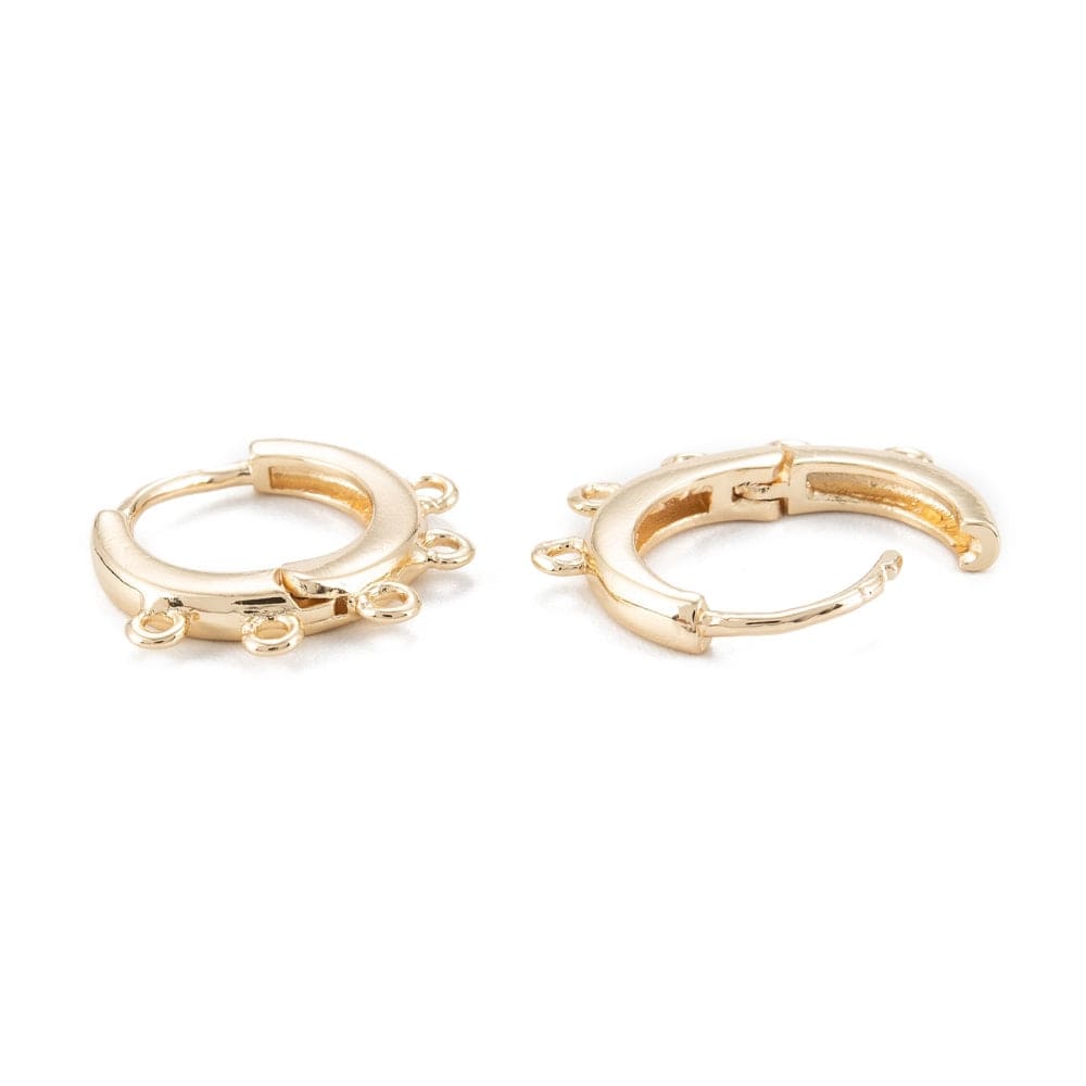 Creoler Med 5 Loops/Øjer - 14K Forgyldt (15x17mm) - Uniq Perler - 111542