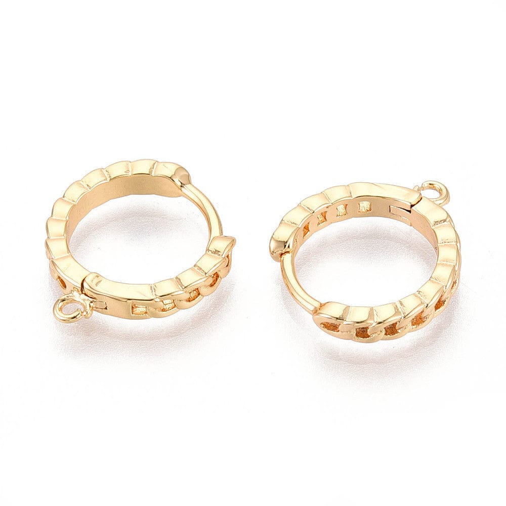 Creoler Med Kædemønster – 18K Forgyldt (14x13mm) - Uniq Perler - 116116