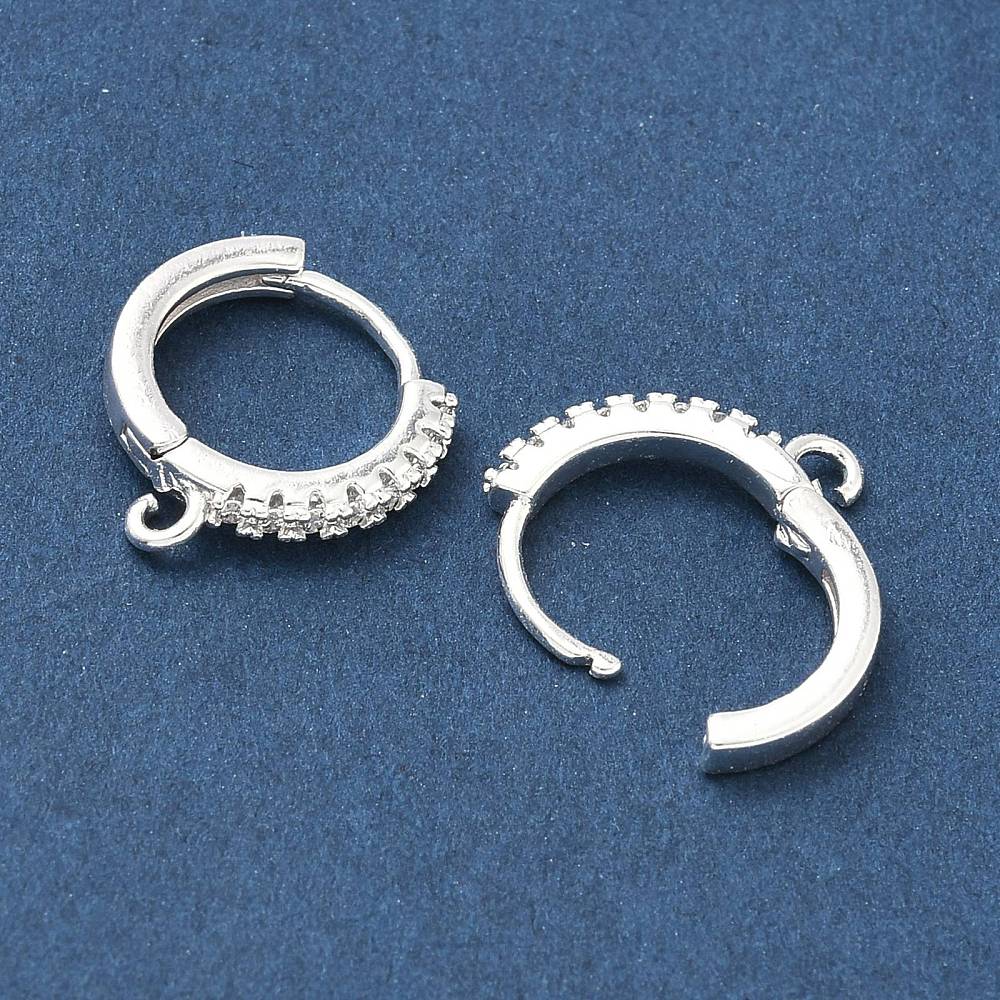 Creoler med Öga – Långtidsbeständigt 925 Sterling silver belagt med kubiska Zirkonia (15,5x14mm)