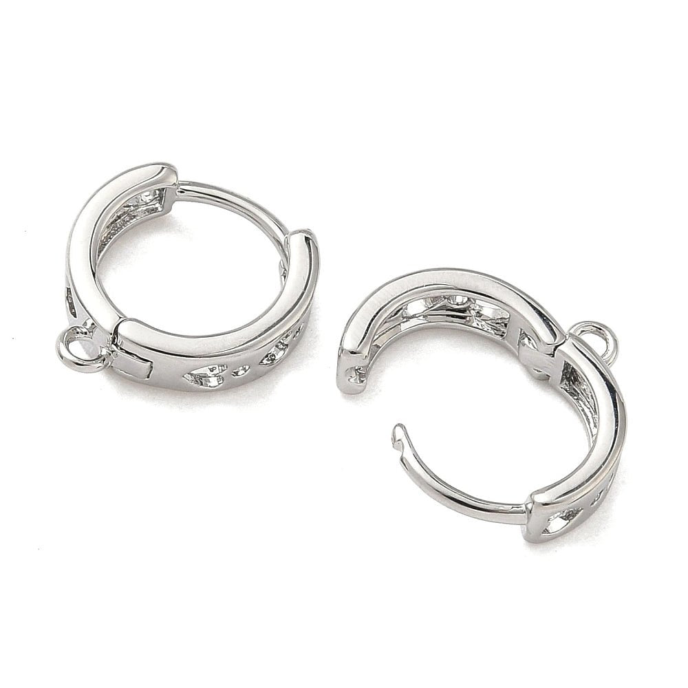 Creolen Mit Auge und Herzen – platinbeschichtetes Messing (13x11x3mm) - Uniq Perler -