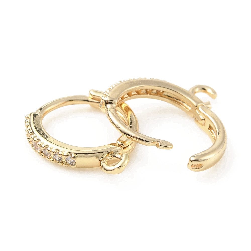 Creoler Med Rhinsten – 18K Forgyldt Messing (14x12mm) - Uniq Perler - 1111490217