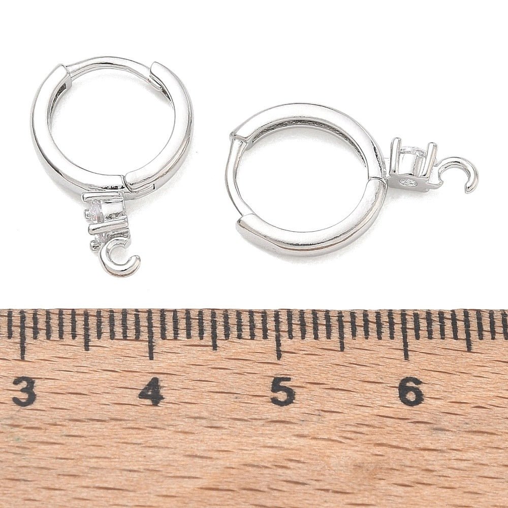 Creoler Med Zirkonia – Langtidsholdbar Platinbelagt Messing (20x4x13mm) - Uniq Perler - 125008