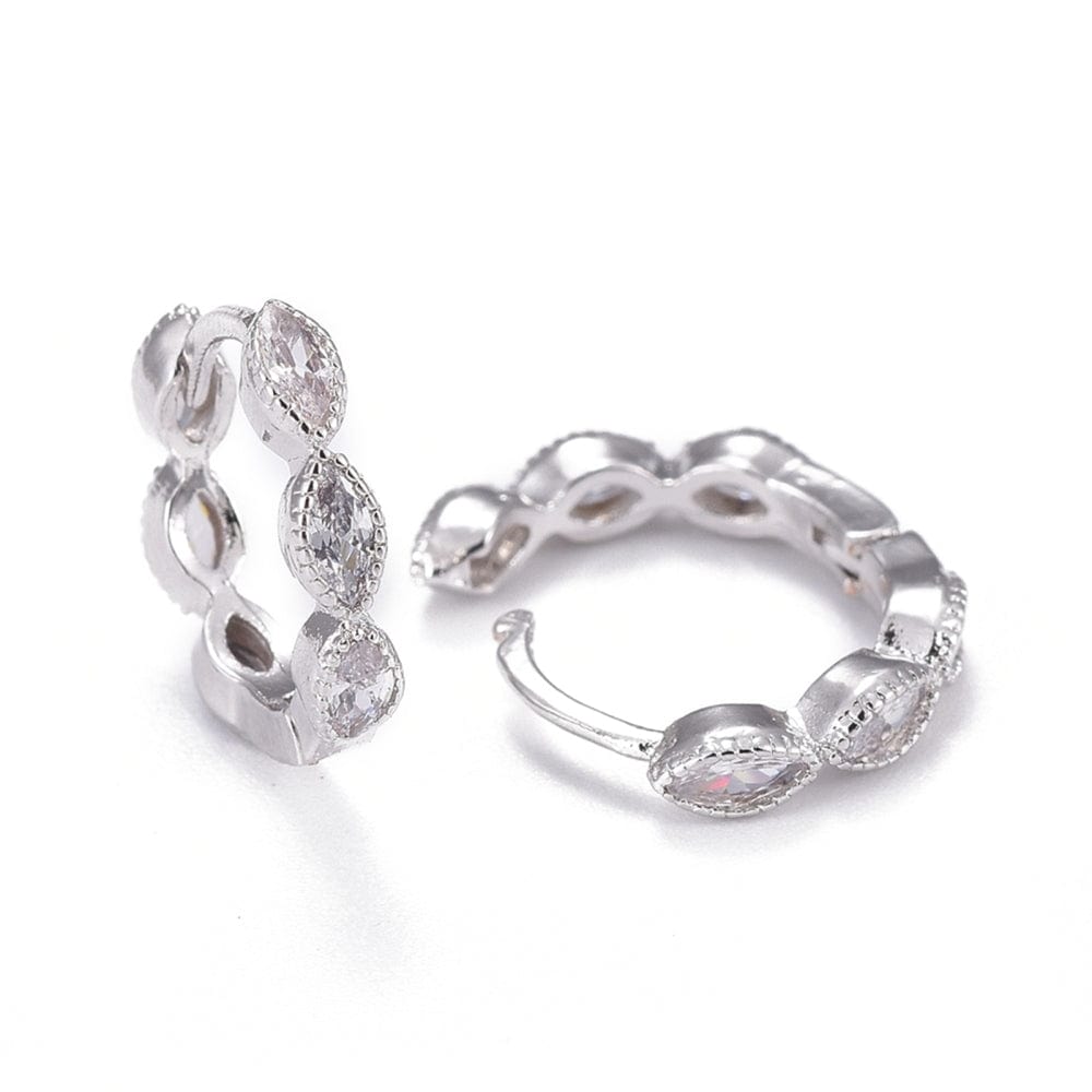 Creoler med Zirkonia – Langtidsholdbar, Platinfarvet (15,5x13,5mm) - Uniq Perler - 115209