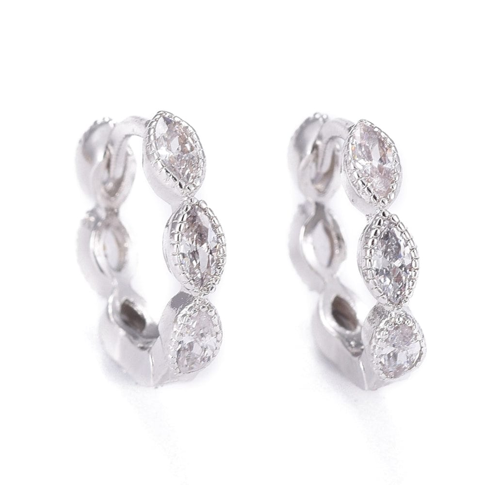 Creoler med Zirkonia – Langtidsholdbar, Platinfarvet (15,5x13,5mm) - Uniq Perler - 115209