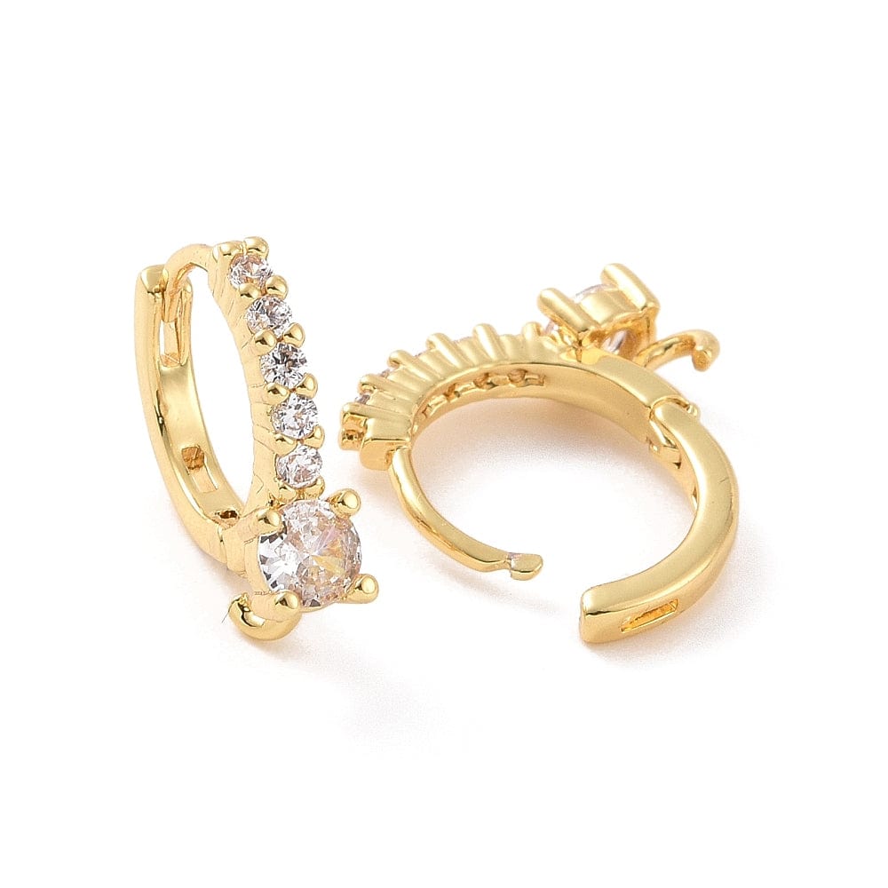 Creoler Med Zirkonia Sten - 18K Forgyldt (15,5x14mm) - Uniq Perler - 111545