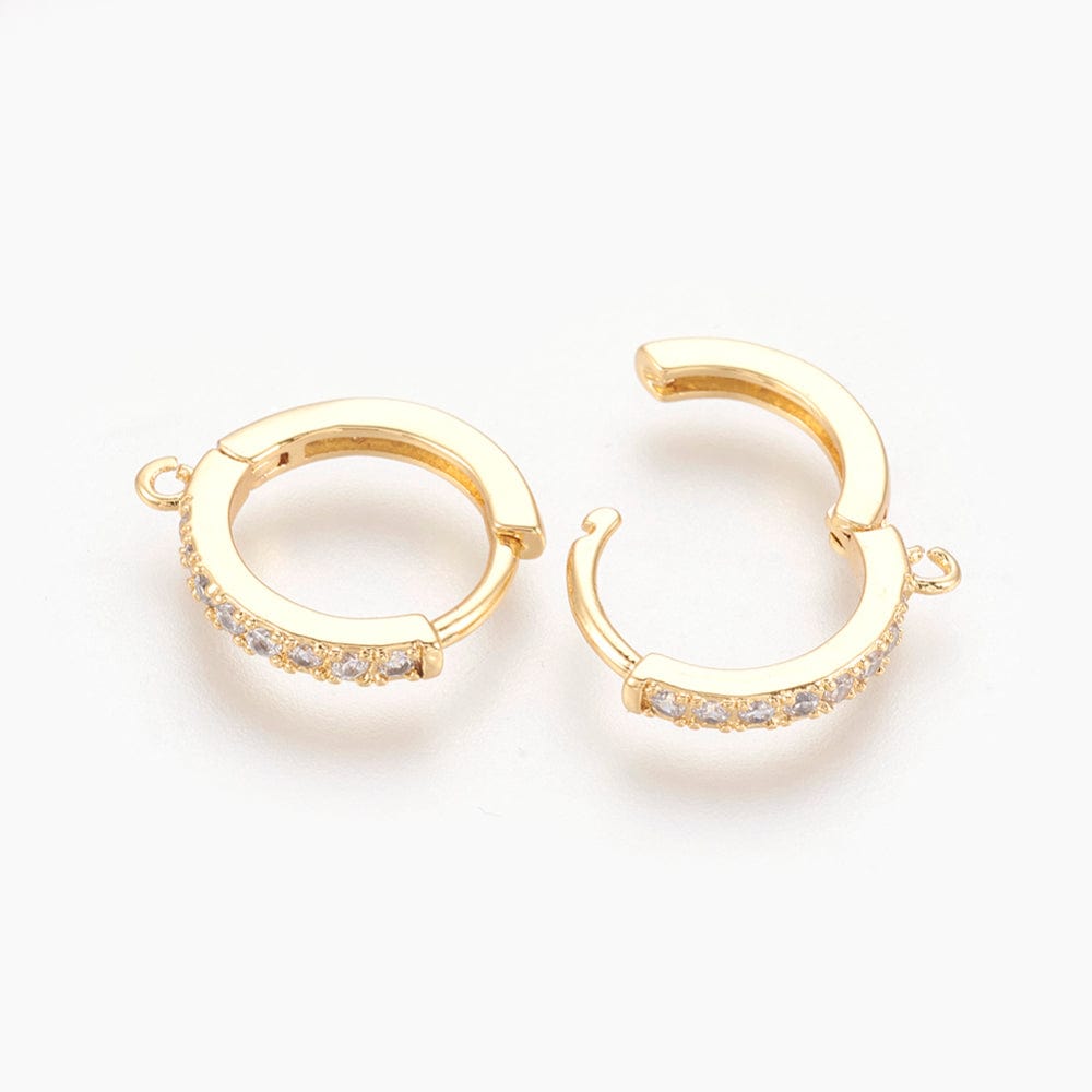 Creoler Med Zirkonia Sten - 18K Forgyldt (16x14mm) - Uniq Perler - 0000014776