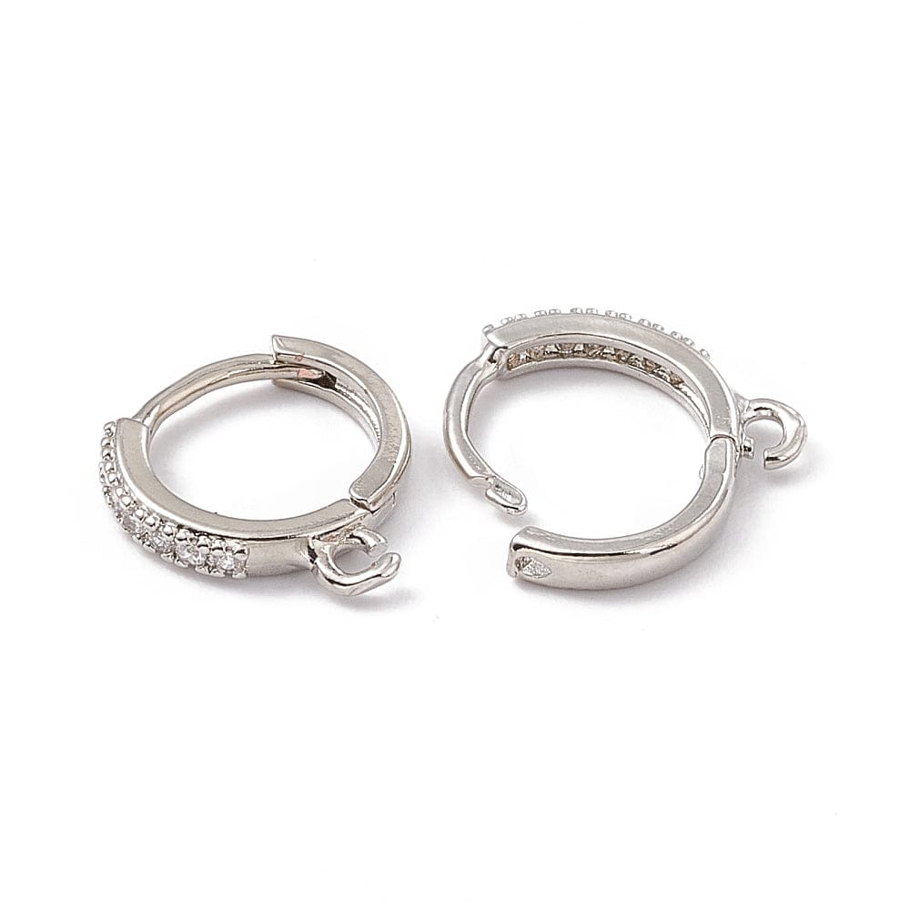 Creoler Med Zirkonia Sten - Platin (13x12,5mm) - Uniq Perler - 1111490206