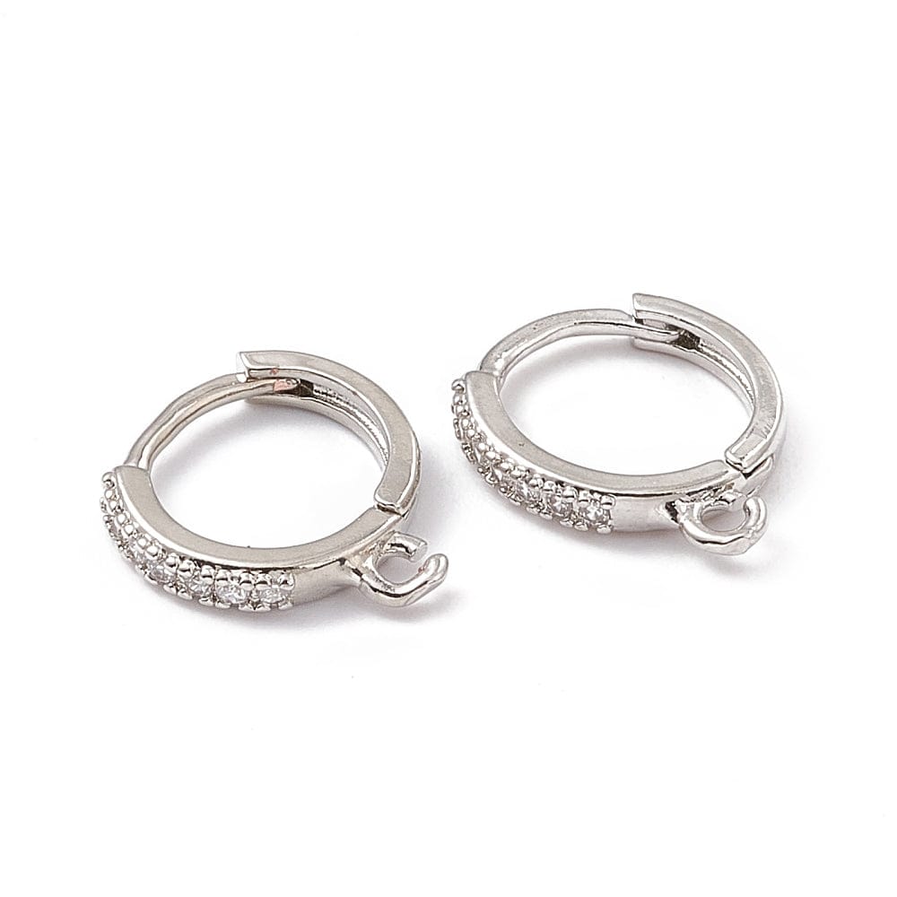 Creoler Med Zirkonia Sten - Platin (13x12,5mm) - Uniq Perler - 1111490206