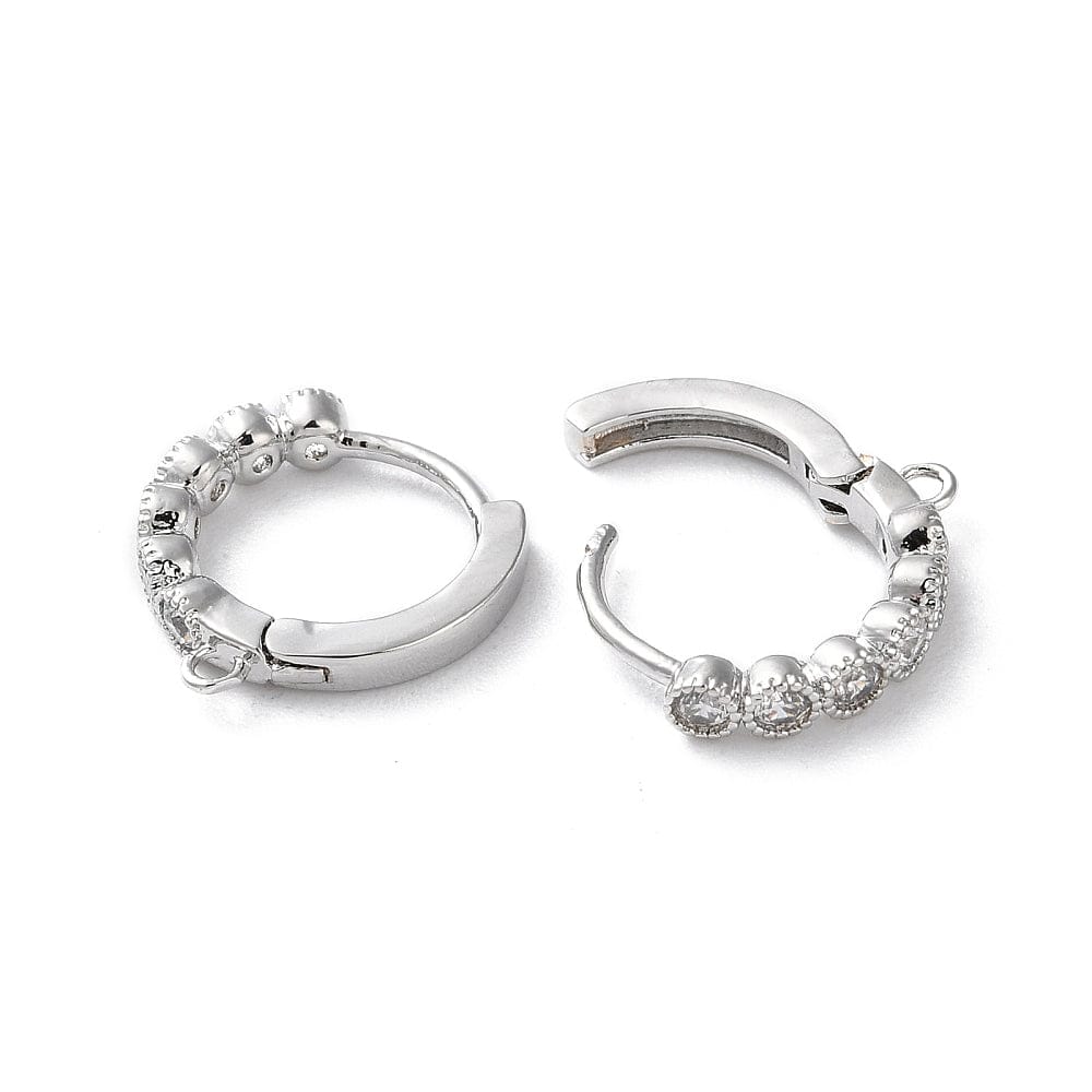 Creoler Med Zirkonia Sten - Platinium (14x13mm) - Uniq Perler - 112719