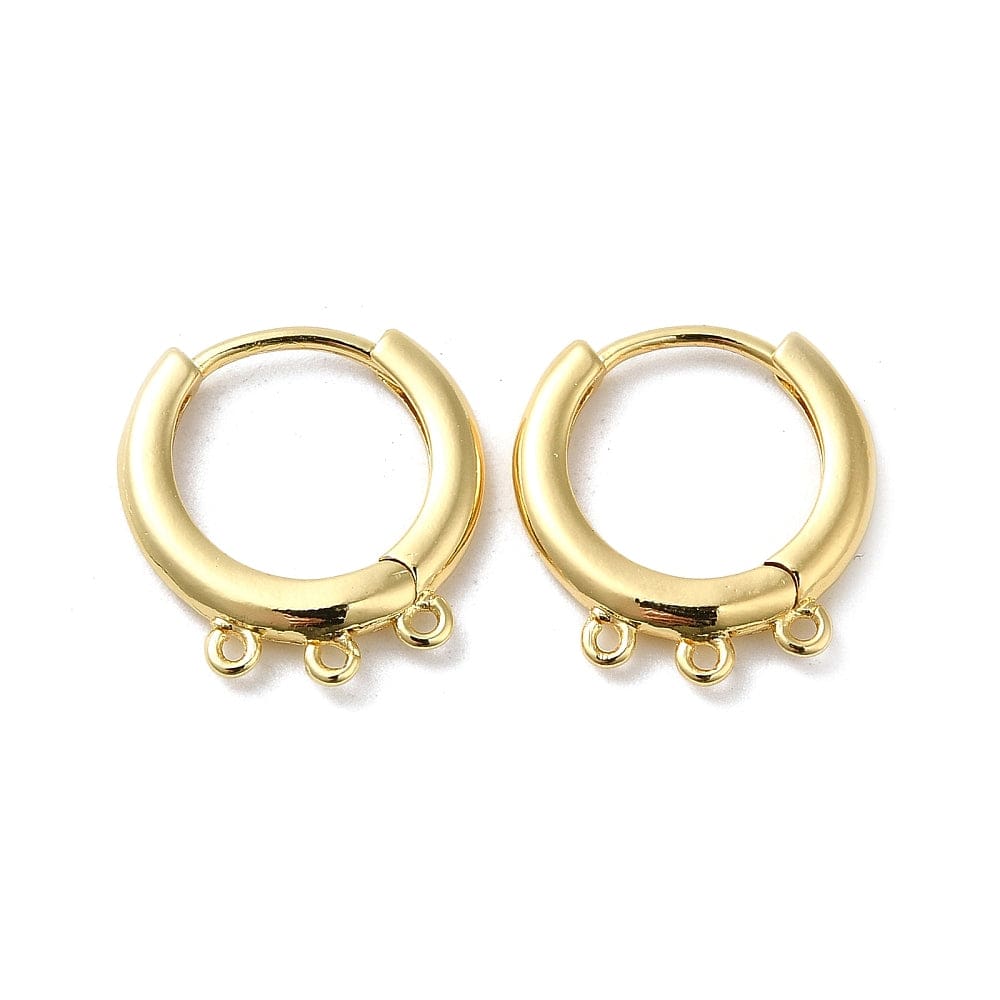 Creoler/Hoops Med 3 Øjer - 18K Forgyldt (15mm) - Uniq Perler - 112988