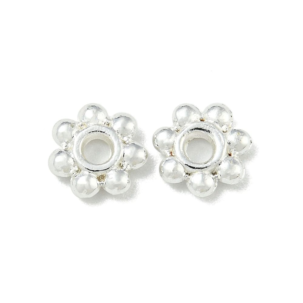 Daizy Messing Perler – Langtidsholdbar Forsølvning (4x1,5mm), 25 Stk - Uniq Perler - 113549