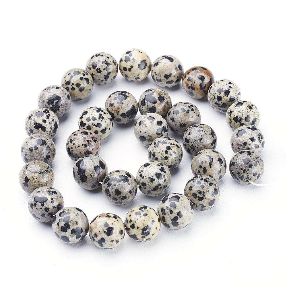 Dalmatiner Jasper Perler – Runde (12mm) - Uniq Perler -