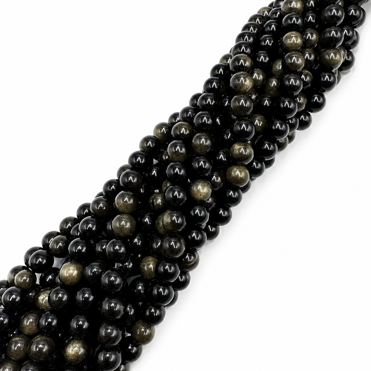 Golden Obsidian Perler – Rund (10mm)