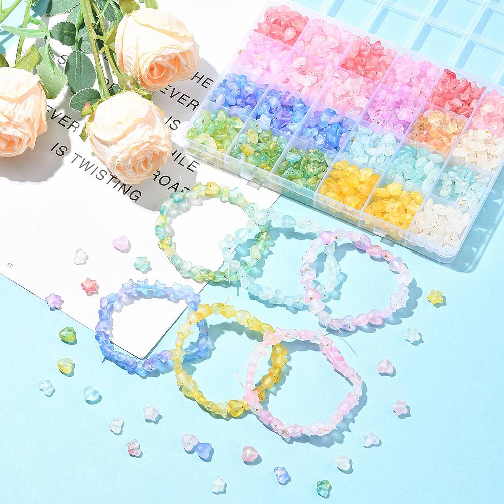 DIY Armbånd Kit – Akrylperler & Charms (Mix Farver) - Uniq Perler - 122103