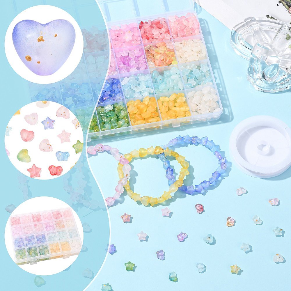 DIY Armbånd Kit – Akrylperler & Charms (Mix Farver) - Uniq Perler - 122103