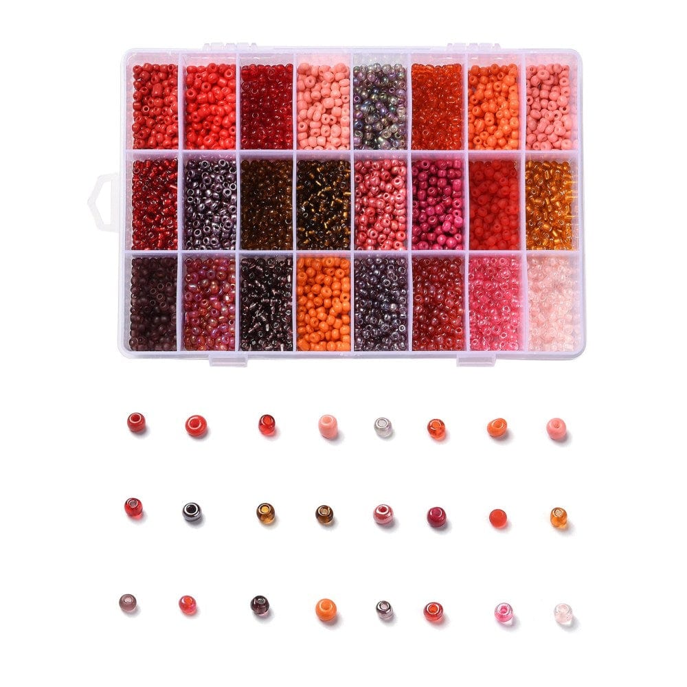 DIY Kasse Med 24 Farver Seed Beads - 3,5 - 4mm - Uniq Perler - 1111490383