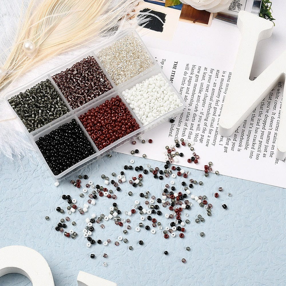 DIY Kasse Med 6 Farver Seed Beads – 2mm, Ca. 4500 Stk - Uniq Perler - 567845
