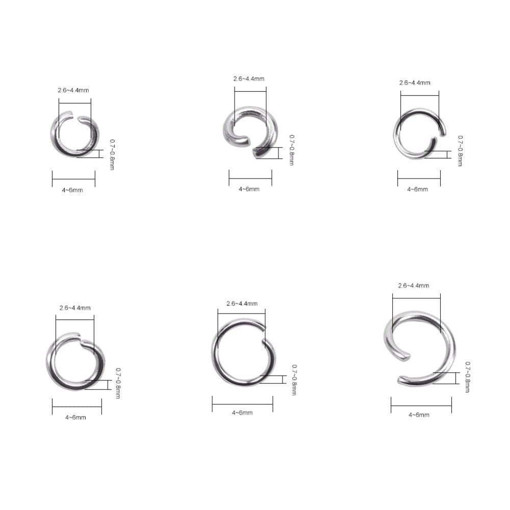 DIY Kasse Med Stål Øskner – Mix Størrelser (2 - 6,4mm) - Uniq Perler - 114333