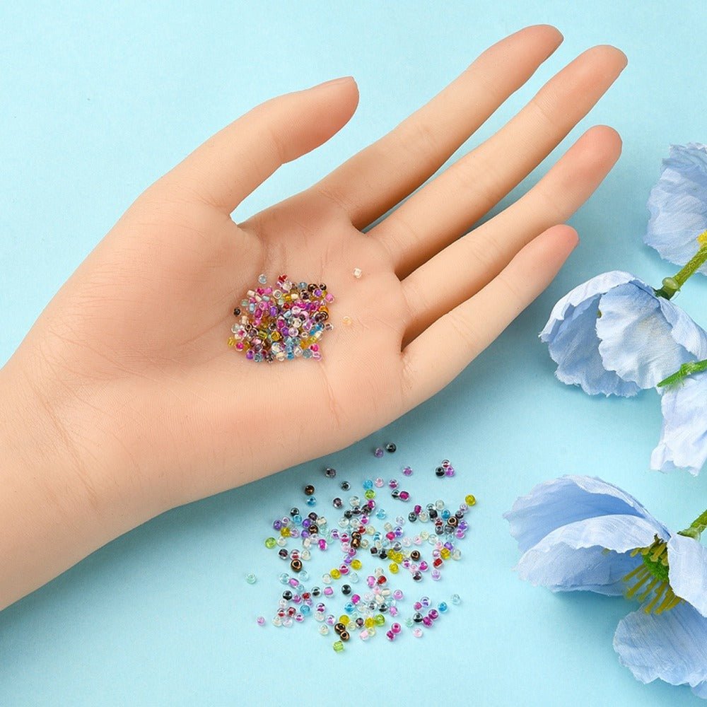 DIY Sæt, Glasperler Seed Beads – 24 Farver Transparent 12/0 (2~2.5x1.5~2mm) - Uniq Perler -