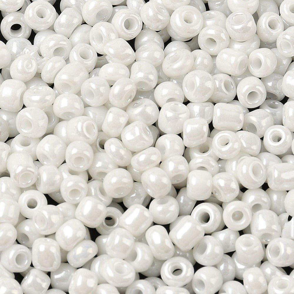 Diy Sæt - Glasperler Seed Beads – Runde Hvide (2 - 4mm, 25 poser) - Uniq Perler - 117276