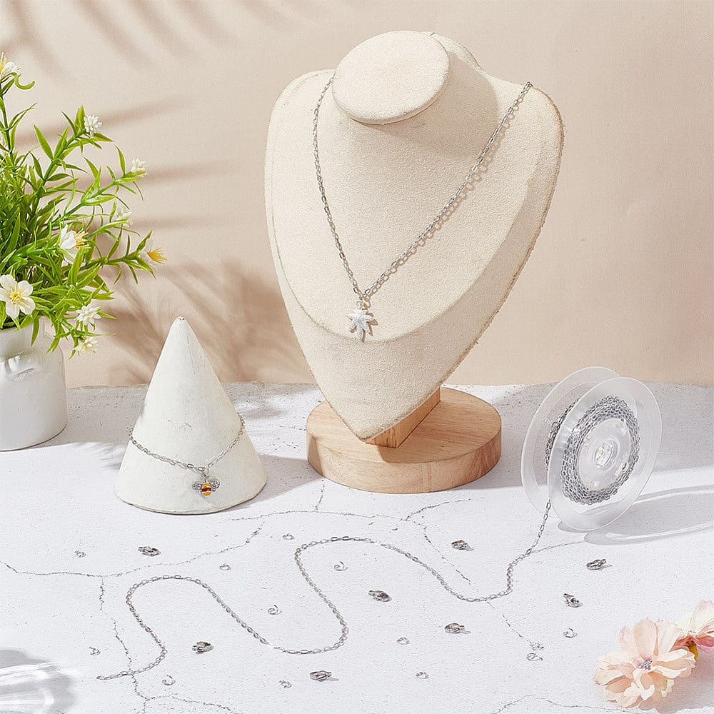 DIY Sæt: Kæde Sæt Med Kæde, Låse Og Øskner – Stål, 80 Dele - Uniq Perler - 114116