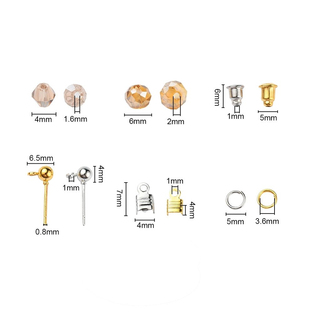 DIY Jewelry Set – Glass Bicone Beads + Materials + Elastic Thread (Mix Colors) - Uniq Perler -