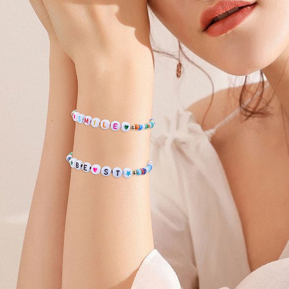 DIY Smykkesæt Med Perler Og Elastiksnor – Farve Mix - Uniq Perler - 118589