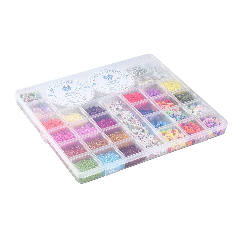 DIY Smykkesæt – Seed Beads, Perler, Elastik & Vedhæng - Uniq Perler - 331856