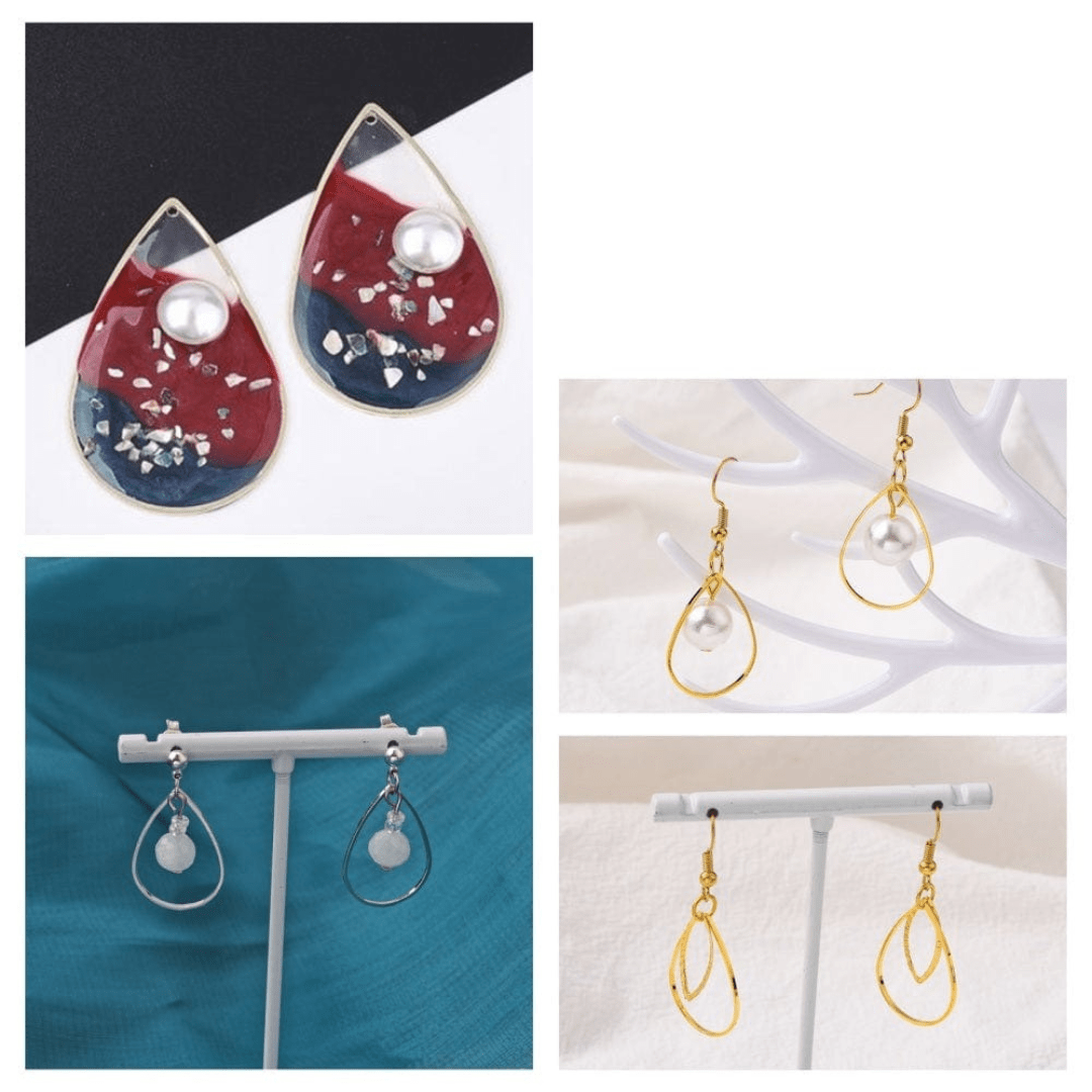 Dråbe Vedhæng, Forgyldt Stål, (17x25mm, 6 stk) - Uniq Perler - 111786