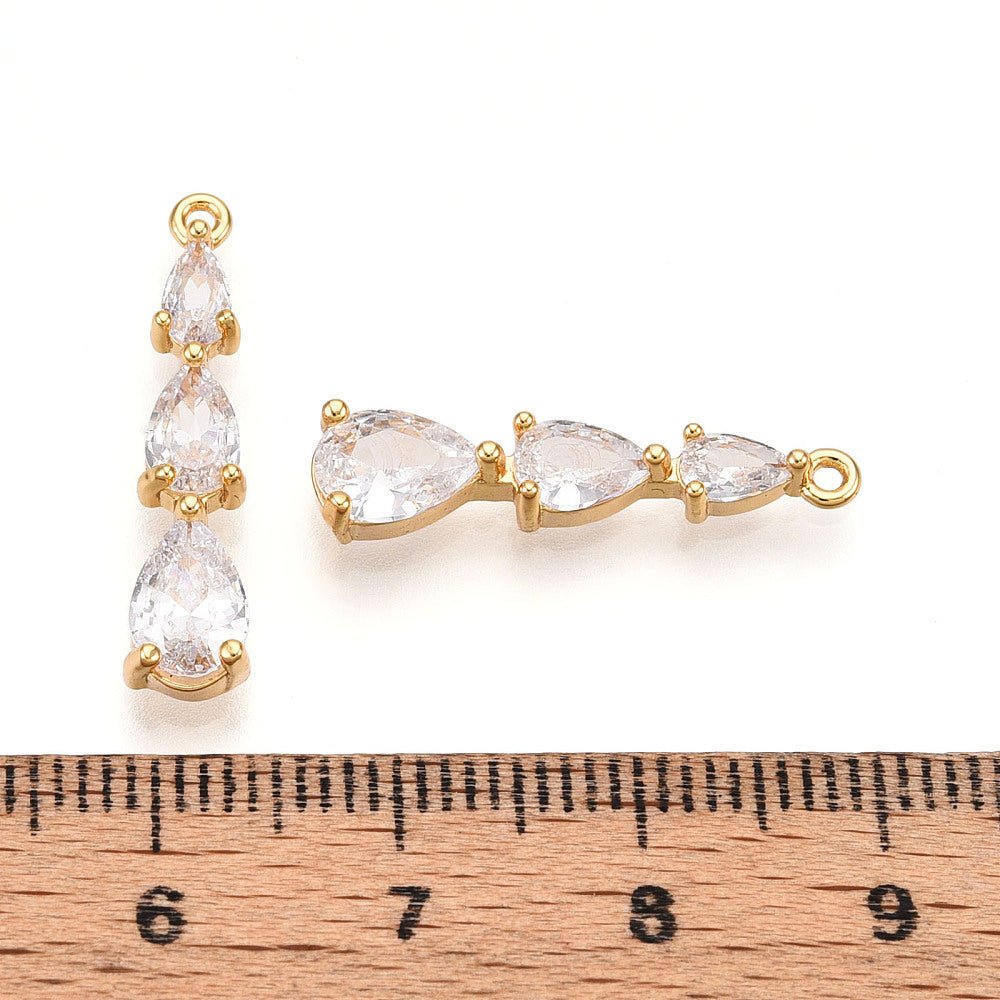 Dråbe vedhæng, Langtidsholdbar 18K Guldbelagt (23.5x5.5x4mm) - Uniq Perler -