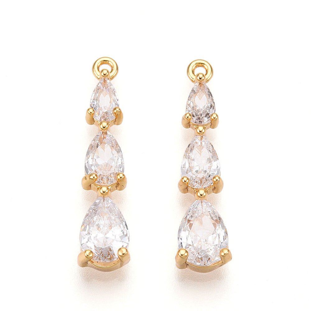 Dråbe vedhæng, Langtidsholdbar 18K Guldbelagt (23.5x5.5x4mm) - Uniq Perler -