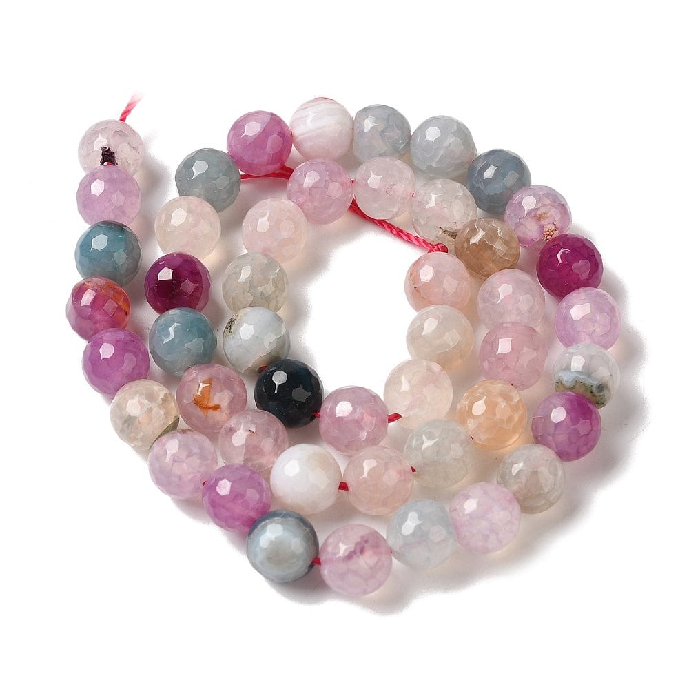 Dragon Vein Agat – Farve Mix, Facetteret (8mm) - Uniq Perler - 114119