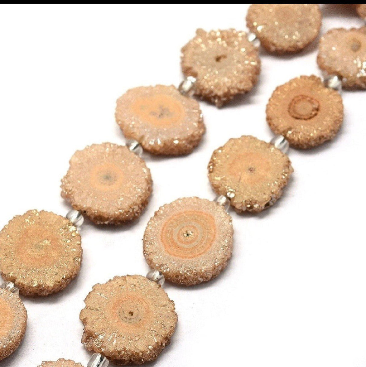 Druzy Kvarts Perler – Navajo Hvid, Nuggets (14~22x13~20x4~6mm) - Uniq Perler - 120090