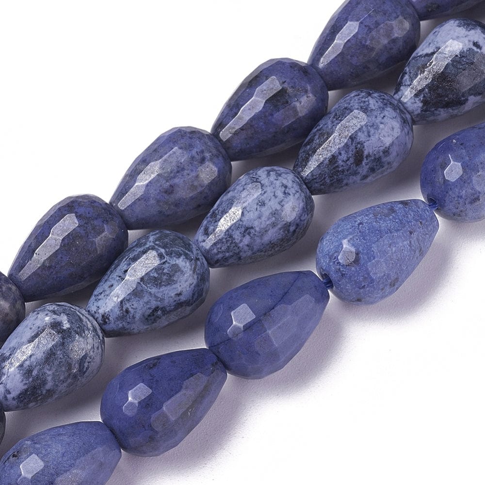 Dumortierit Kvarts - Dråber, Facetteret (15x10mm), 1 Stk - Uniq Perler - 112888