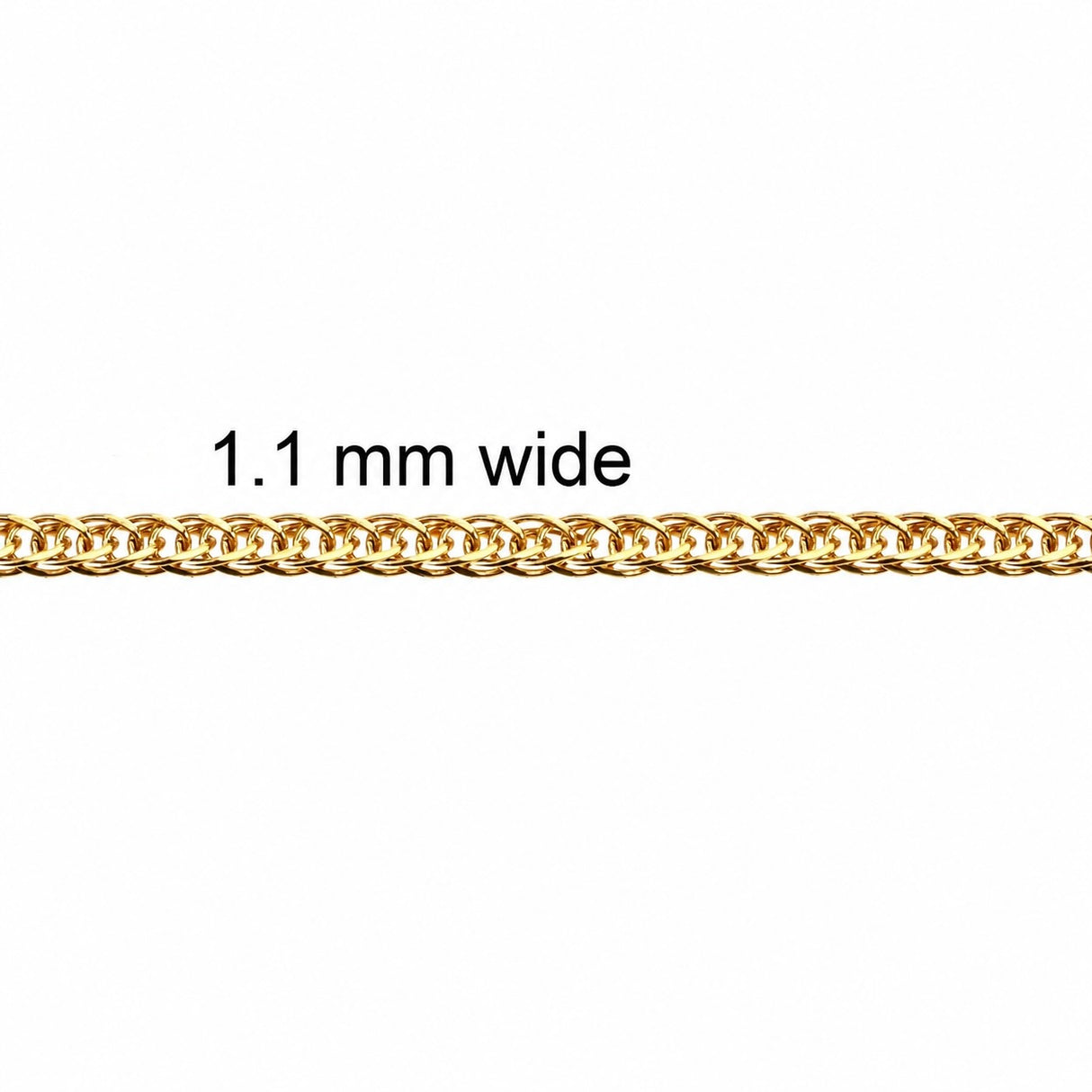 "Look Like Bismark" Kæde, Vandfast Forgyldt Stål, (1,1mm, 1m)