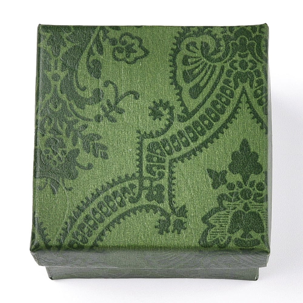 Eksklusive Gaveæsker Med Print, Grøn, (5x5x3,5 cm), 6 Stk - Uniq Perler - 112851