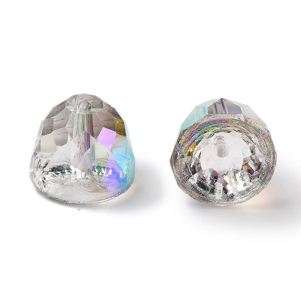 Elektroplatede glasperler - Klar, Klokkeform (10,5x9mm) 6 stk - Uniq Perler - 115856