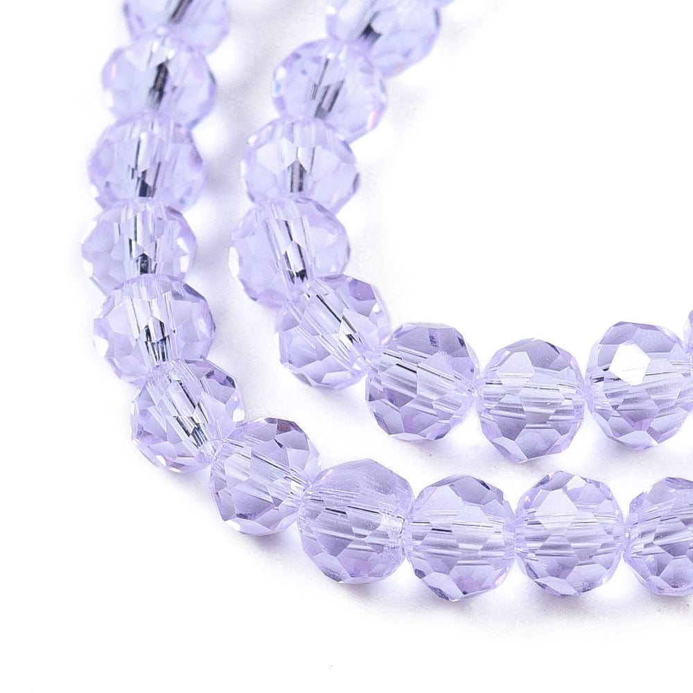 Elektroplatede Glasperler – Lilla, Rondel, Facetteret (4x3mm) - Uniq Perler - 115060