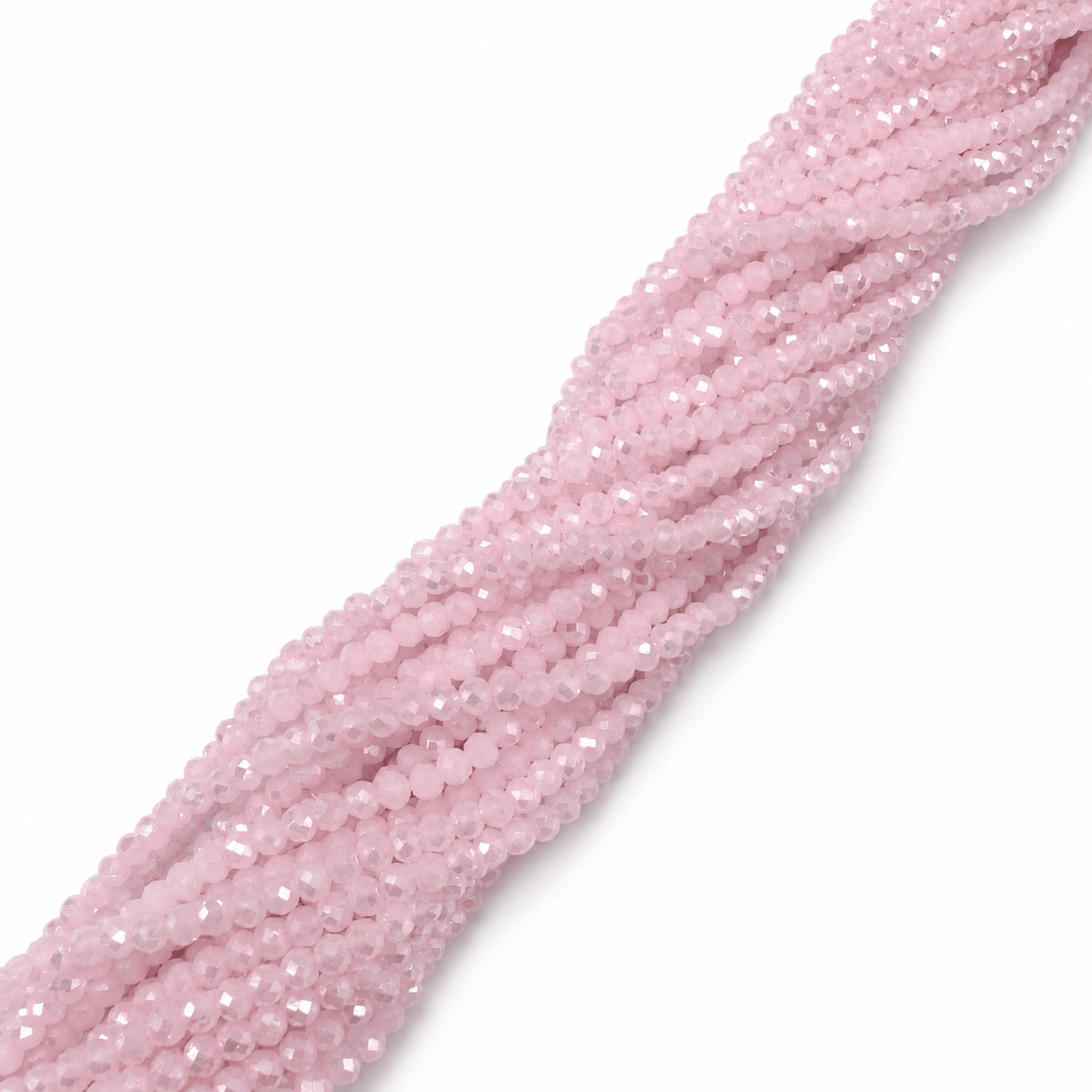 Elektroplatede Glasperler - Rosa (2x3mm) - Uniq Perler - 111981