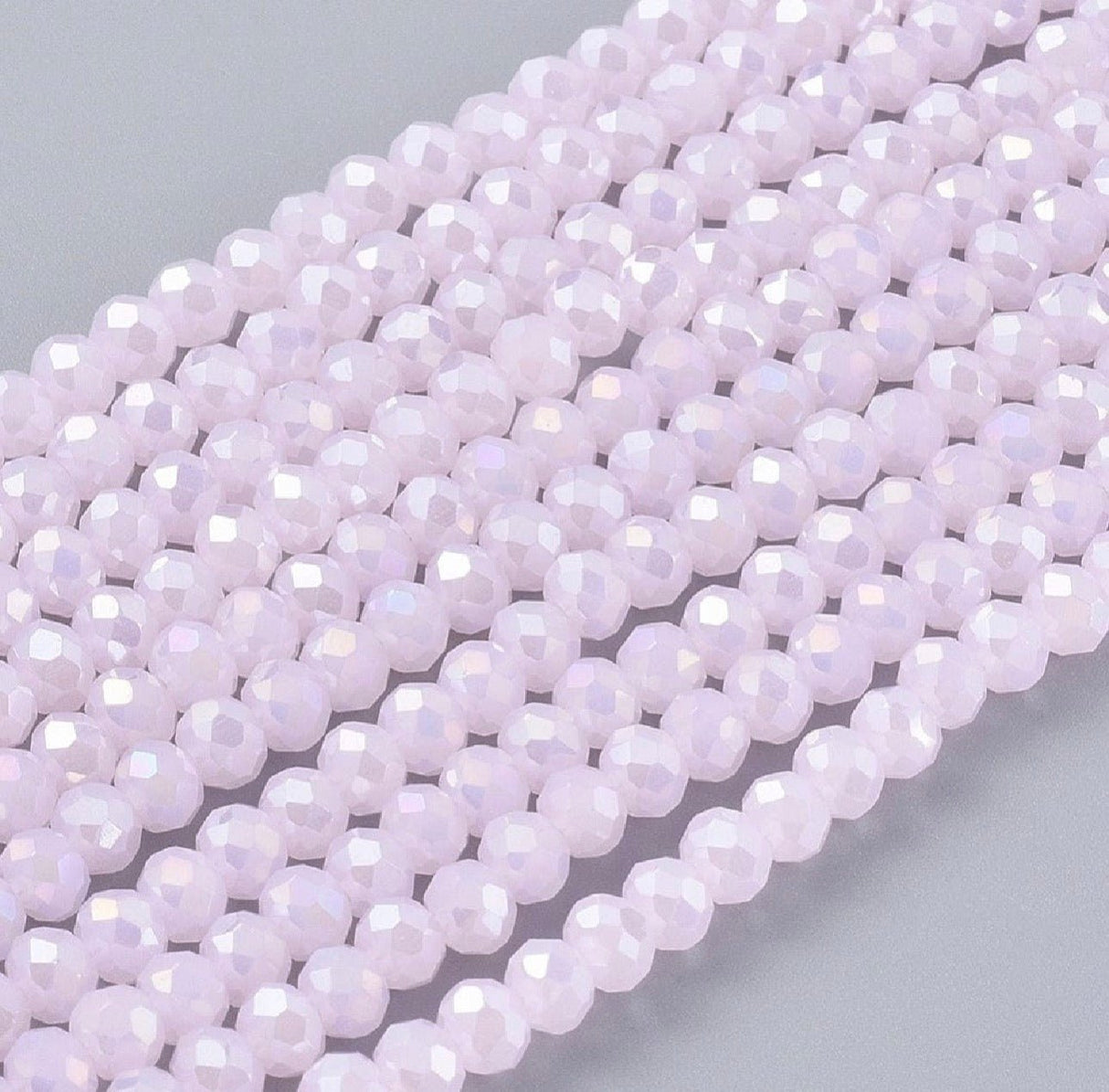 Elektroplatede Glasperler - Rosa (2x3mm) - Uniq Perler - 111981