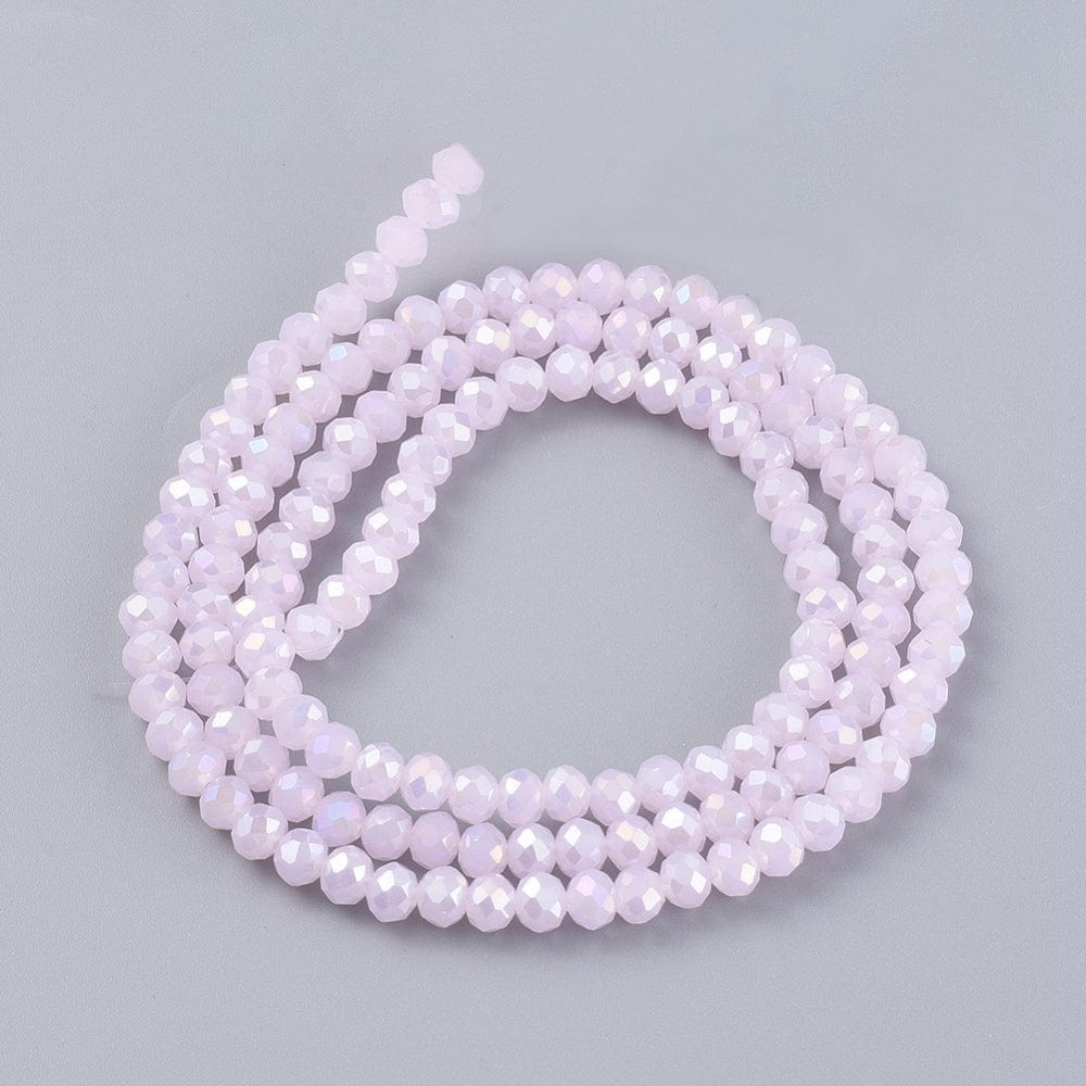 Elestroplatede Glasperler, Rosa, (2x3mm) - Uniq Perler - 111981