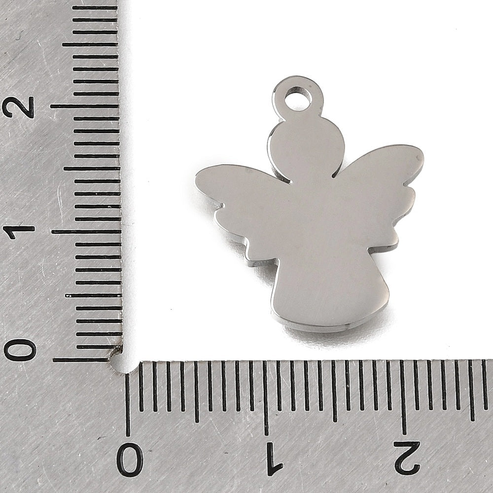 Engel Vedhæng – Stål (20x17x1,5mm) 2 stk - Uniq Perler - 126279