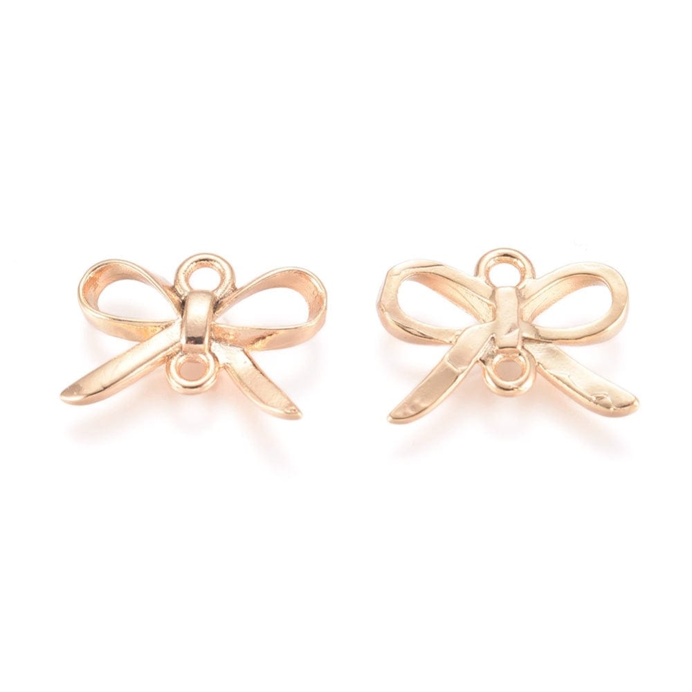 Enkel Sløjfe Mellemled, Forgyldt Messing, 10x14mm, 2 Stk - Uniq Perler - 933840