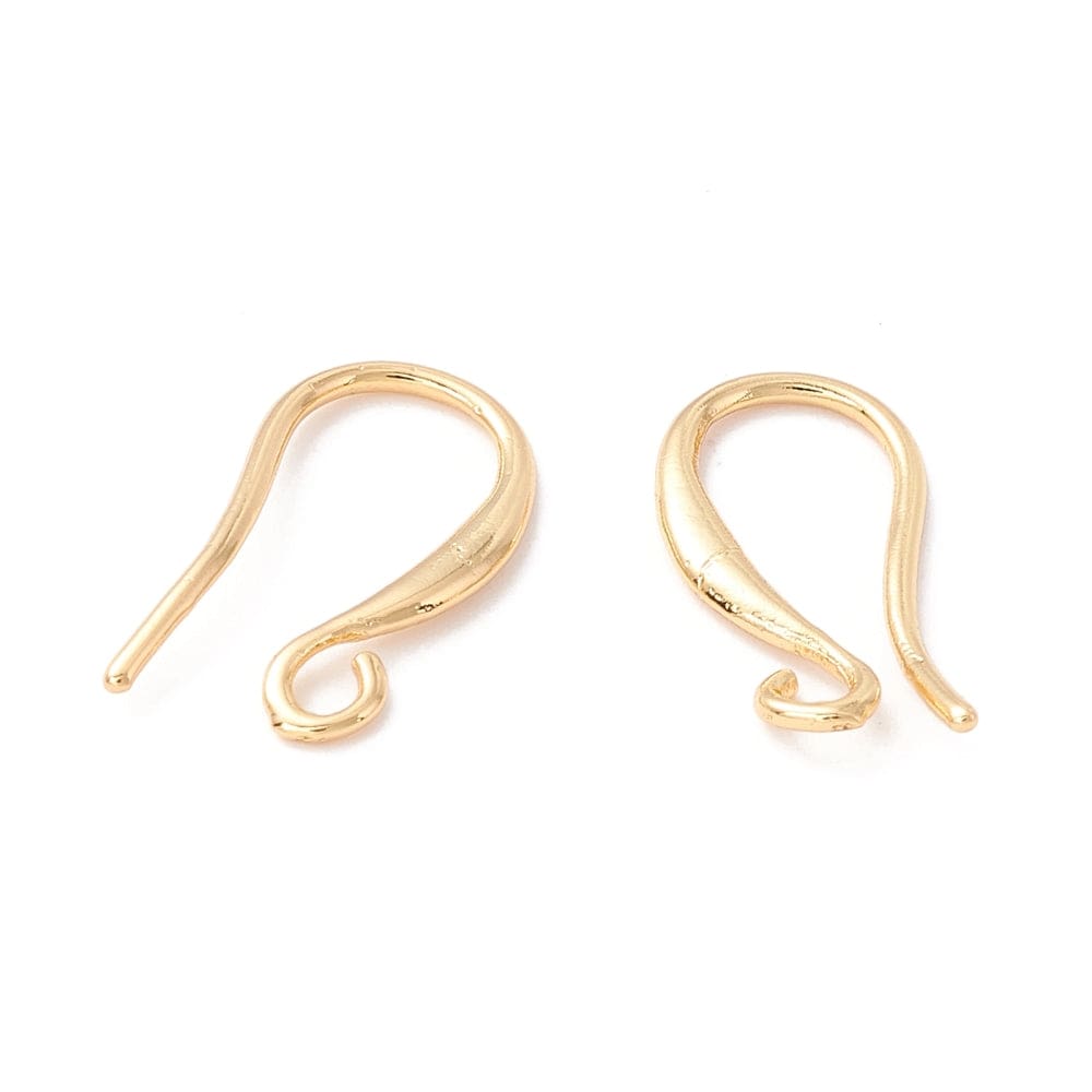 Enkelt Ørekrog, Forgyldt Messing, (17x8x2mm) - Uniq Perler - 0000014364